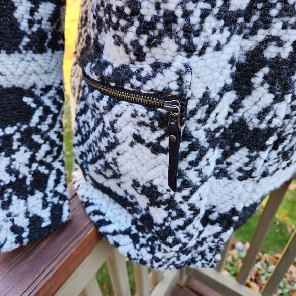 PRANA Sakari Jacket Oversized Wool Blend Textured Black White Womens Size M - Picture 8 of 8